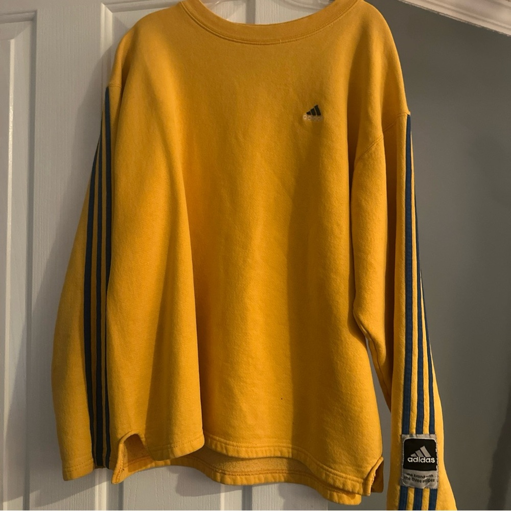 Adidas Golden Sweatshirt with Navy Stripes